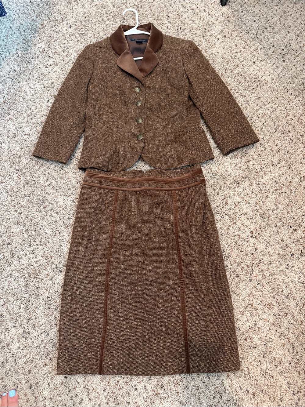 Brooks Brothers Brown Tweed Skirt Set
